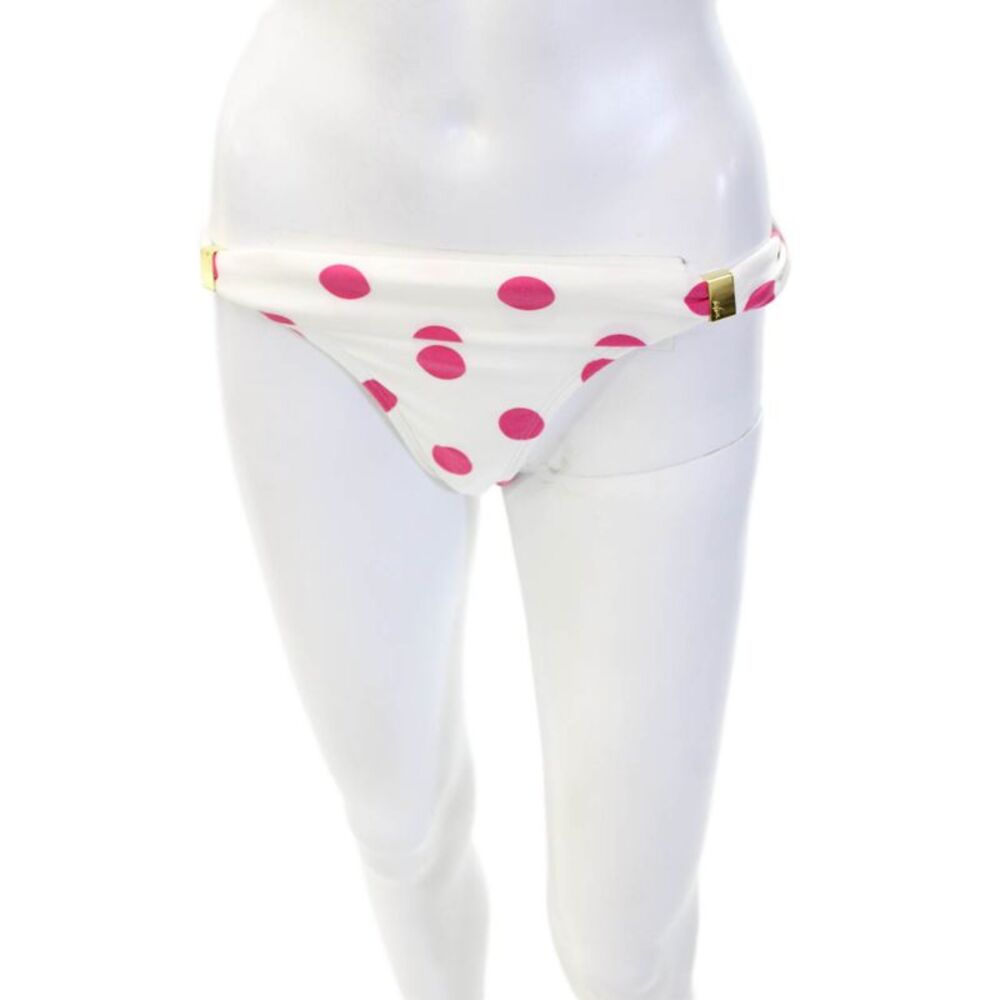 Sofia by Vix Womens Polka Dot Cheeky Bikini Bottom White Size L